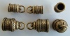 Brass Antique End Caps Rotating Flower Design  9mm ID x 1pr